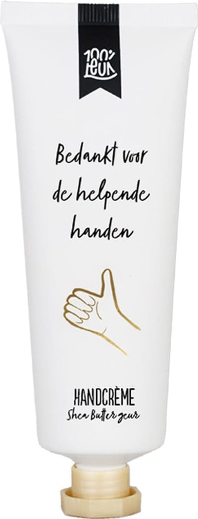 100%LEUK - Handcrème tube 75ML - Bedankt voor de helpende handen