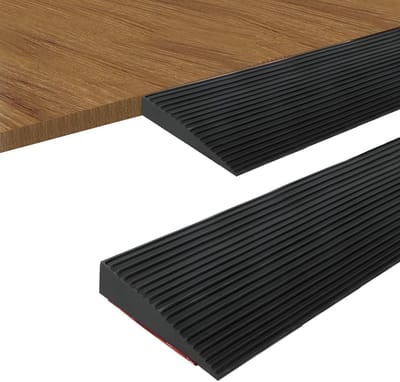 Drempelhulp Rubber - Drempel Hulp - Verbeteren Toegankelijkheid - Antislip Groeven - 200 x 8 x 2 cm - Zwart