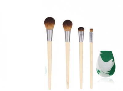 Famanu – Make-up borstel en spons set, 5-delig, basis kwasten voor ogen en gezicht
