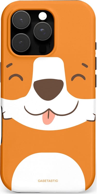 Casetastic hoesje geschikt voor Apple iPhone 16 Pro - MagSafe - Dubbellaagse bescherming - Knuffelkopjes vos - Fashion Case - Oranje Wit