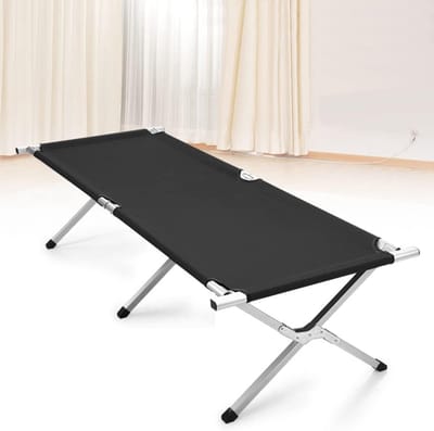 Opvouwbaar campingbed - Logeerbed 1 persoon - Kamperen en reizen - Sterk aluminium frame