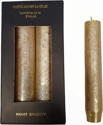 Home Society   Dinerkaarsen   Goud   6 stuks   2.5x14cm
