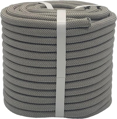 Gevlochten polyester touw - Tuigtouw klimtouw - Boomverzorging werk - Hoge trekkracht - 3/8 inch 100ft - Grijs