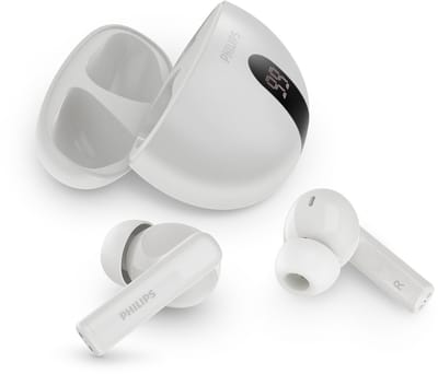 PHILIPS TAT2520WT - TWS oordopjes met display - ANC - IPX4 - multipoint - aanraakbediening - 20 uur afspeeltijd - Werkt met app - Wit