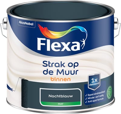 Flexa Strak Op De Muur Muurverf - Mat - Nachtblauw (2019) - 2,5l