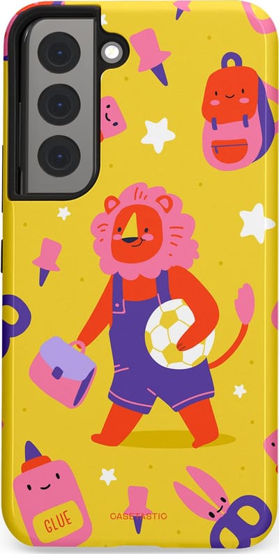 Casetastic hoesje geschikt voor Samsung Galaxy S22 - Dubbellaagse bescherming - Krachtige lessen - Fashion Case - Goud Koraal
