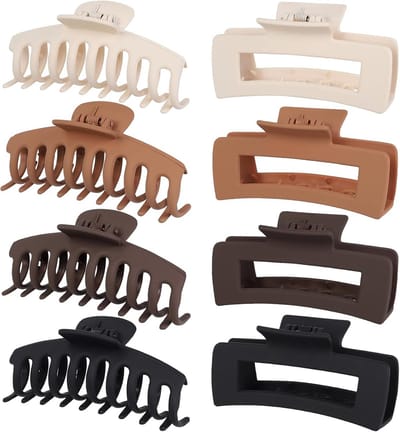 8 Stuks Haarspelden Mat Grote Klemmen Set - Sterke Anti-Slip & Multicolor