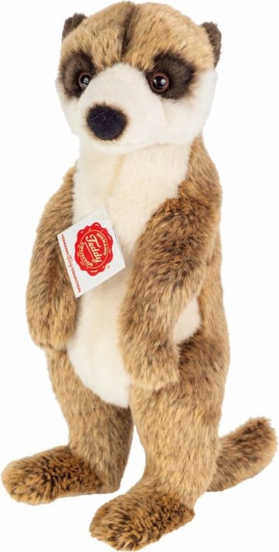 Hermann Teddy Knuffeldier Stokstaartje - zachte pluche stof - premium knuffels - lichtbruin - 29 cm