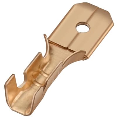 Jhubersproducts - Crimp connector - 100 stuks - Non insulated - 6.3mm - Spade terminals - Geschikt voor elektrische aansluitingen - Rolled seam