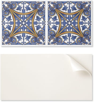 Zelfklevende vinyl gangdecoratie met afbeelding, 100x50 cm, plantenpatroon met ornamenten.