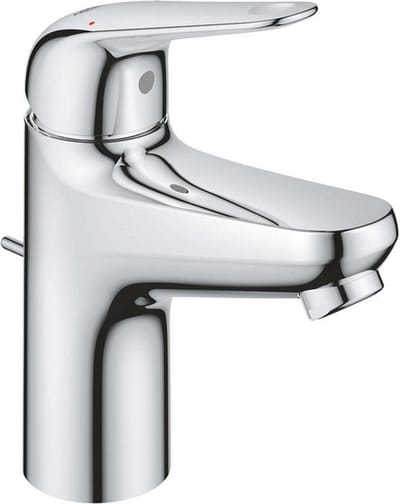 GROHE Europro wastafelkraan - s-size - opbouw - 1-gats - eengreeps - met trekwaste - chroom