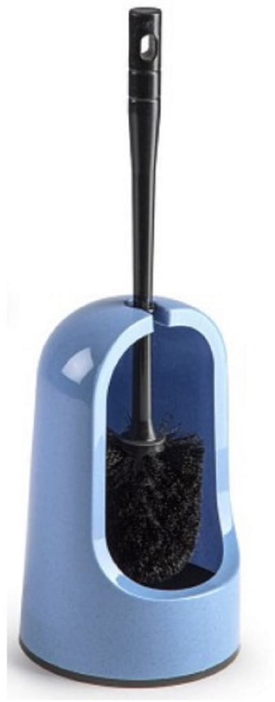 Plasticforte WC borstel met houder - lichtblauw - 40 cm - kunststof - toiletborstels
