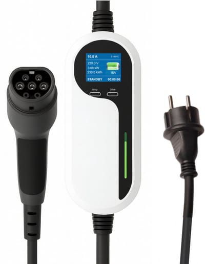 Mobiele Thuislader Type 2 Stekker - Laden via Stopcontact - 10M - 3,7kW IP67 Waterdicht - 6A/8A/10A/13A/16A - 1 Fase - TPU kabel - Uitgesteld laden functie - Timer functie - Memory Functie - 2 jaar garantie - Mobiele lader type 2 naar Schuko