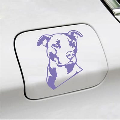 Bumpersticker - Pitbull  - 13 X 11 - Paars
