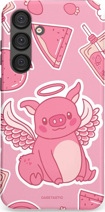 Casetastic Hoesje Geschikt voor Samsung S25 Plus - Stijlvolle Beschermende Duo-layer Case - Varken vleugels
