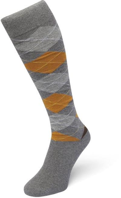 Bonnie Doon Heren Geruite Kniekousen Grijs maat 40/46 - Knie Kousen - Ruit Patroon - Ruitjes Print - Uitstekend draagcomfort - Argyle Knee High - Kniesokken - Zakt niet af - OEKO-TEX - Antraciet - Antra - BP212501.119