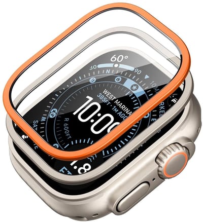 ESR Armorite - Screen Protector Geschikt voor Apple Watch Ultra 3/2/1 - 9H Tempered Glass - Militair Getest Glas - Oranje (2-Pack)