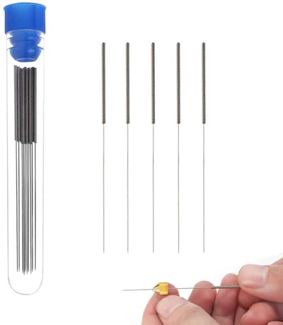 Dailygoods- Mondstukgereedschap 5 Stuks - Reinigingsset - Reinigingsnaalden 0,4 mm - Onderhoudsset - Roestvrij Staal - Duurzaam en Flexibel