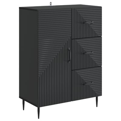 vidaXL - Dressoir - met - lade - Zwart - 66 - x - 34,5 - x - 89,5 - cm - Bewerkt - hout