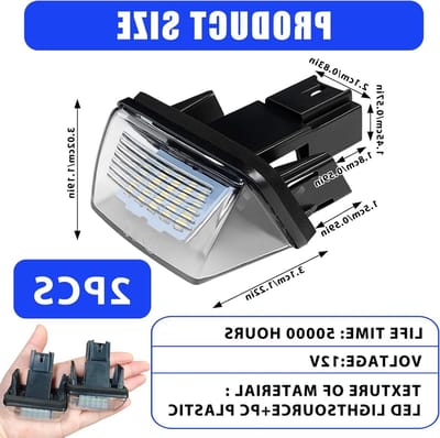 2 led-kentekenplaatverlichting voor Berlingo, C3, C4, C5, DS4, Saxo, Xsara, 206, 207, 306, 307, 308, 406, 407, 5008 en Partner, OEM-vervanging 6340A3