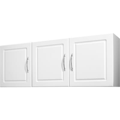 VEVOR wandkast voor de wasruimte, 2-laags wandkast met verstelbare plank, keukenkast met 3 deuren, voor keuken, badkamer, wasruimte, 31,6 x 137,2 x 51,6 cm (D x B x H), bovenkast wit