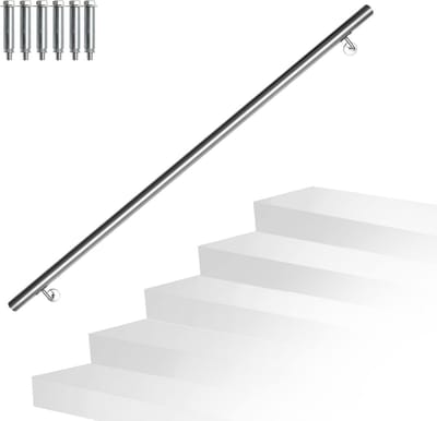 Trapleuning Roestvrij Staal - Wandleuning Balustrade - Veilig Traplopen - Weerbestendig Materiaal - 160 cm - Zilver