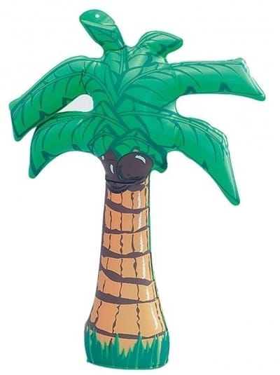 Rubies Opblaasbare decoratie palmboom - 3x - kunststof pvc - groen - H45 cm
