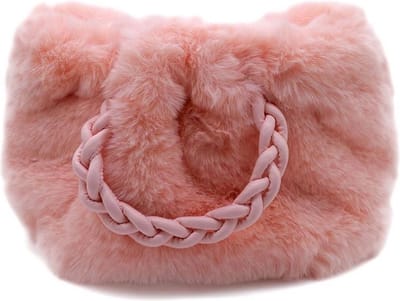 Tas Dames - Fluffy Tas - Ketting - 24x17cm – Roze - Magneet sluiting