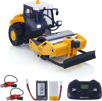 RC Wegwals - Mini Walse - Bouw Simulatie - Half Metaal - 1:50 Schaal - Grijs