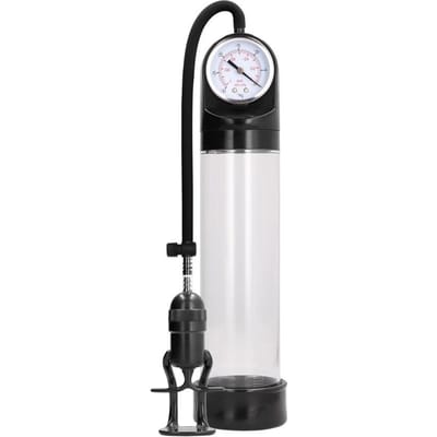 Pumped Deluxe  Penis Pomp met Meter Inclusief Siliconen Penisring - 30 cm - Transparant