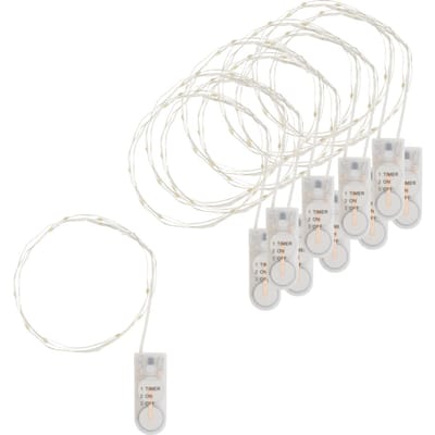 VBS Micro LED snoer lampjes met timer, 10 stuks - 10 LED's