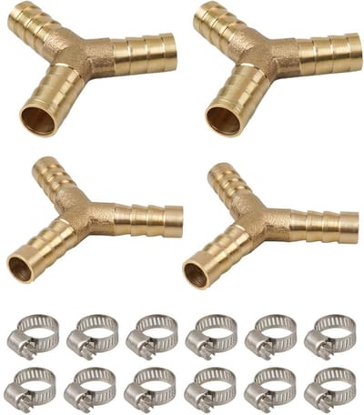 Dailygoods- Slangconnector Y-vormig - 3-Weg Messing - Verstelbare 304