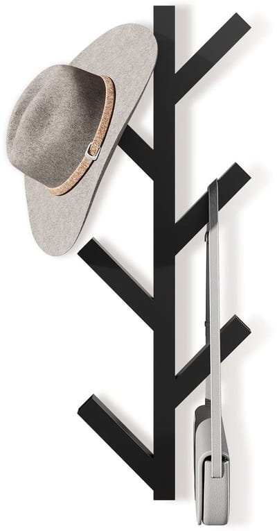 Unyqoos ® Stijlvolle Verticale Wandkapstok met 6 Haken voor Jassen en Accessoires, Ruimtebesparend Ontwerp