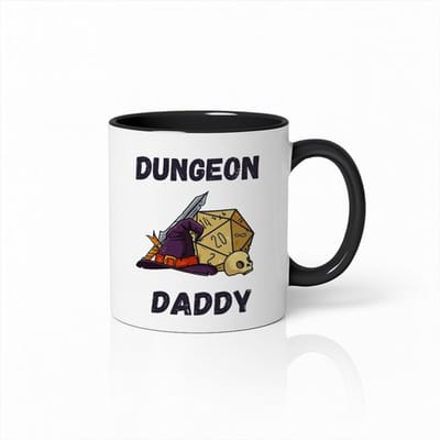 Wit & Zwarte Dungeon Daddy Mok 330 ml – Dungeons & Dragons Geïnspireerde Koffiemok – Grappig RPG Gamer Cadeau voor Dungeon Masters