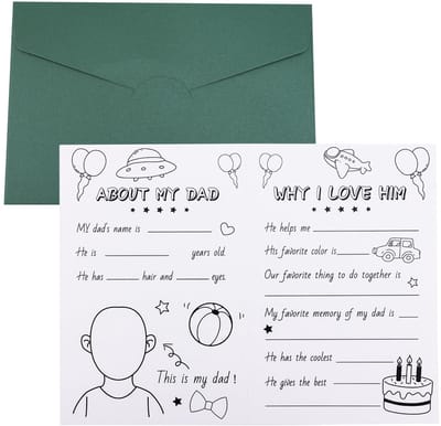 Dailygoods- Vaderdagkaart met Envelop - Wenskaart Set - Blanco Wenskaarten - DIY Knutselwerk - 24x18cm - Premium Papier