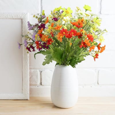 Kunstbloemen Boeket met Margrieten - 6 Stuks - Zijde Bloemen voor Lente Decoratie en Huisinrichting