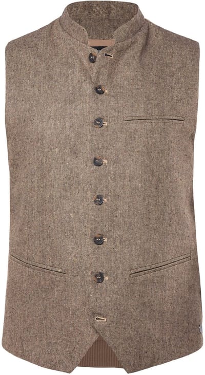 JP 1880 - Heren - Gilet klederdracht gebreide achterkant tot 8XL - Beige - Maat 3XL