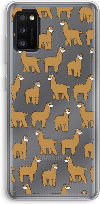 Case Company® - Hoesje geschikt voor Samsung Galaxy A41 hoesje - Alpacas - Soft Cover Telefoonhoesje - Bescherming aan alle Kanten en Schermrand