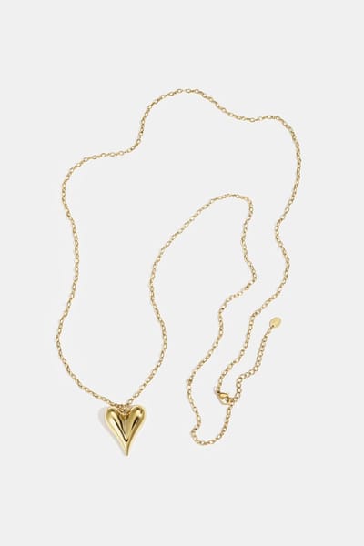 Bijoutheek Collier Lang Bol Hart Goudkleurig