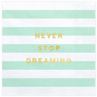 PartyDeco - Servetten - Yummy - Never Stop Dreaming 20 stuks