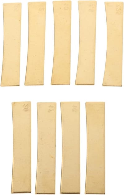 Gitaar Fret Pers Inzetstukken - Gereedschap Gitaarbouw - Gitaar Reparatie - 9 Verschillende Radiussen - 9 Stuks - Goud