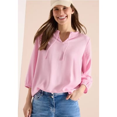 3/4-mouwen blouse met gespleten hals