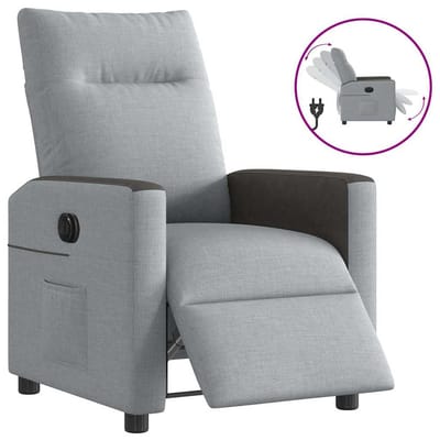 vidaXL - Fauteuil - elektrisch - verstelbaar - stof - lichtgrijs