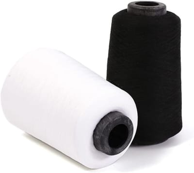 Naaigaren Set - Polyester Garen - Kleding Maken - Hoogste Sterkte - 2 Stuks - Wit Zwart