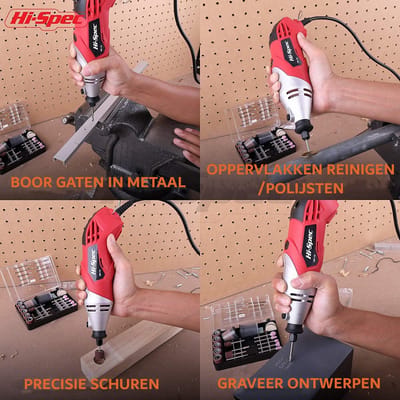 Gereedschapset - Gereedshapkoffer - Elektrisch Rotatiegereedschap 170W met Snoer - Inclusief 120 Accessoires