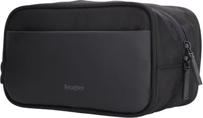 Beagles Leon Toilettas - Reistas - Voorvak - Handvat Zijkant - Compact - Unisex - Verzorgingstas - Zwart