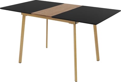 Uitschuifbare eettafel in zwart 110-140x75 cm houten eetkamertafel voor 4-6 personen ML design