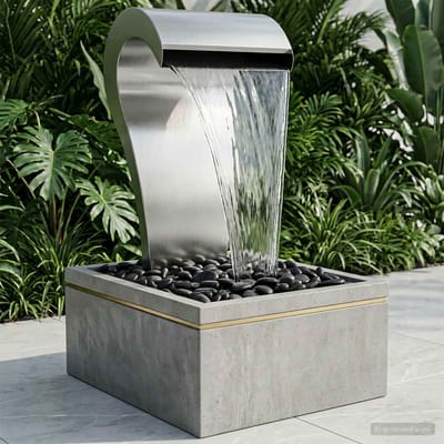 vidaXL - Tuinwaterval - Roestvrij - staal - 304 - 54,5 - x - 34 - x - 83 cm - zilver