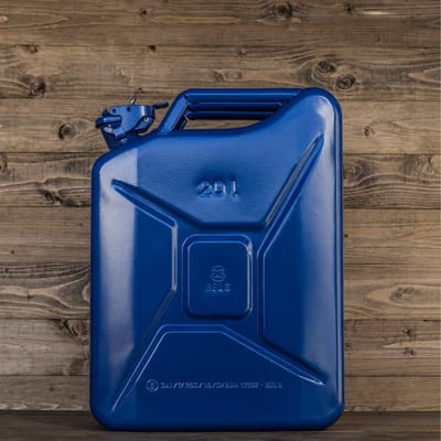 Stalen Jerrycans 20L Blauw - UN Gekeurd - Benzine & Diesel