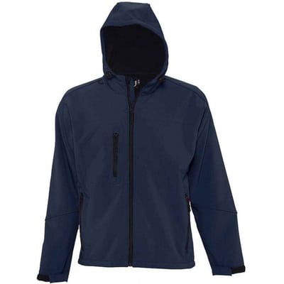 SOLS Heren Replay Soft Shell Jas met capuchon (Franse marine)